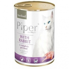 PIPER CAT konzerva pro sterilizované kočky, s králíkem, 400g