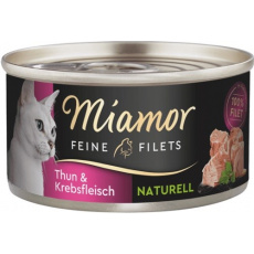 MIAMOR Feine Filets Naturell Tuna with crab - mokré krmivo pro kočky - 80g