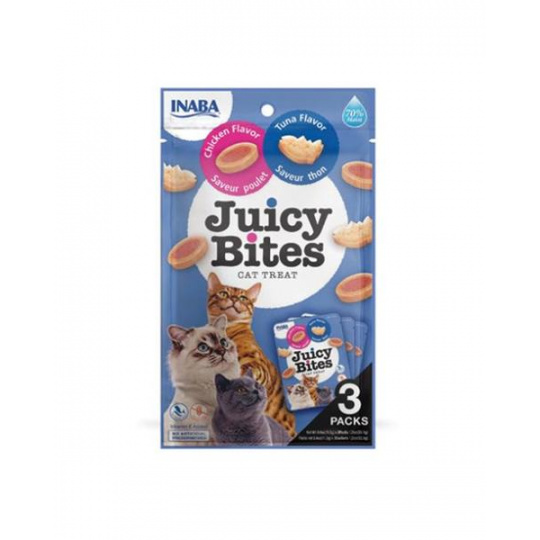 Pamlsok Inaba Juicy Bites cat Tuniak & Kuracie 3 x 11,30 g