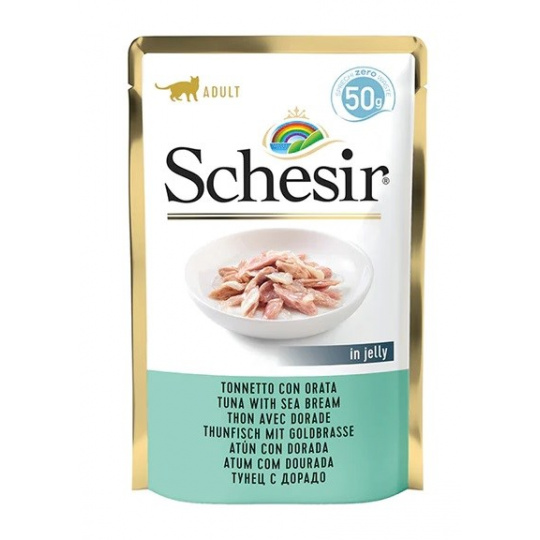 SCHESIR in jelly Tuna with sea bream - mokré krmivo pro kočky - 50 g