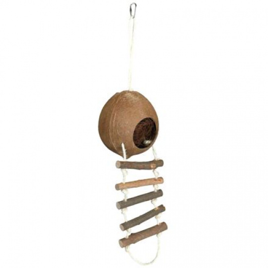 Kokosový domček pre škrečky s rebríkom 13 x 56 cm