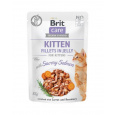 Brit Care cat kapsička Kitten Fillets in Jelly with Savory Salmon 24 x 85 g