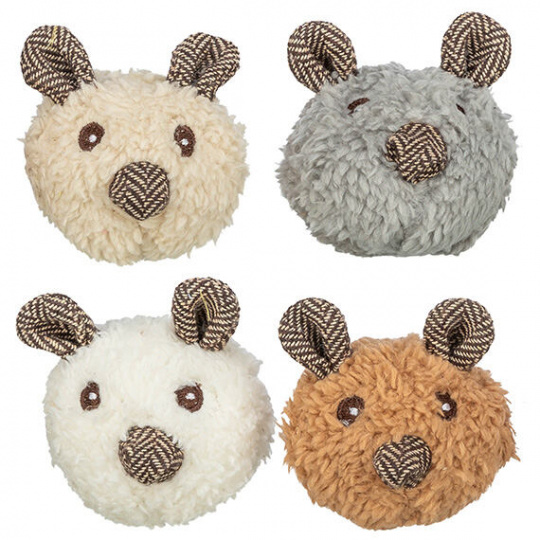 Plyšový medvedík - hlava, s catnipom, 8 cm, rôzne farby