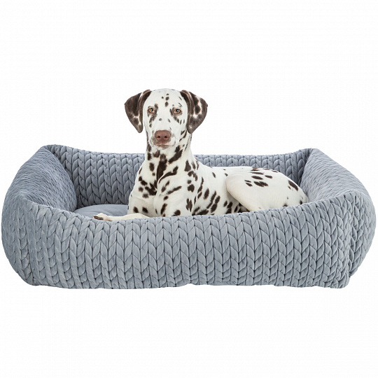 Obdĺžnikový pelech LIVIA zamatový, sivá