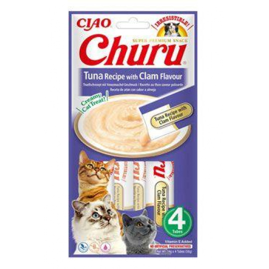 Churu Cat Tuniakový Recept s Príchuťou Mušlí 4x14g Churu Cat Tuniakový Recept s Príchuťou Mušlí 4x14g