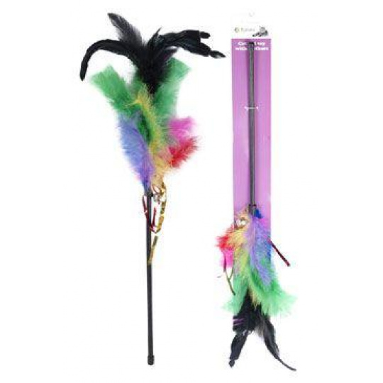 Hračka mačka Udica kohútie pierko 50cm Hračka mačka Udica kohútie pierko 50cm