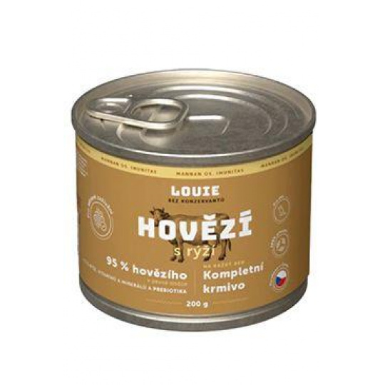 Louie Dog konz. Hovädzie s ryžou a prebiotikami 200g