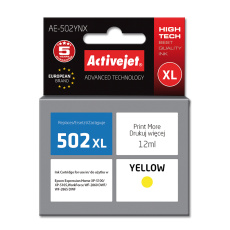 Activejet Inkoust AE-502YNX (náhradní inkoust Epson 502XL W44010; Supreme; 12 ml; žlutý)