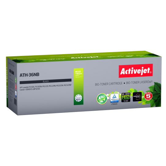 Activejet BIO ATH-36NB toner pro tiskárny HP, Canon, Náhradní toner HP 36A CB436A, Canon CRG-713; Supreme; 2000 stran; černý.