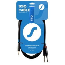 SSQ MIJM3 SS-1815 Kabel Jack Stereo 3,5 mm - 2x Jack Mono 6,3 mm 3 m Černá