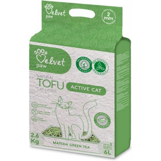 Podstielka pre mačky Velvet Paw Tofu s extraktom zo zeleného čaju 6 l Podstielka pre mačky Velvet Paw Tofu s extraktom zo zeleného čaju 6 l