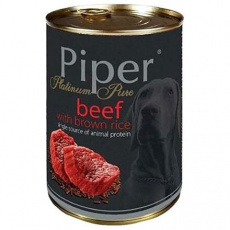 PIPER PLATINUM PURE hovädzie s hnedou ryžou, konzerva pre psy, 400 g