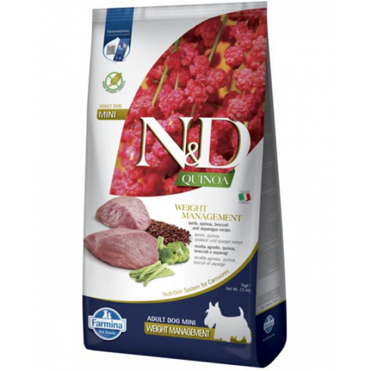 N&D Quinoa Dog Mini Weight Management Lamb & Broccoli 7kg N&D Quinoa Dog Mini Weight Management Lamb & Broccoli 7kg