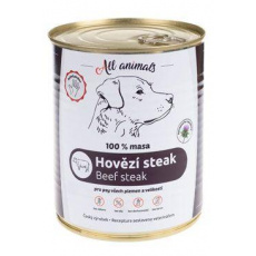 All Animals DOG konz. Hovädzí steak 800g