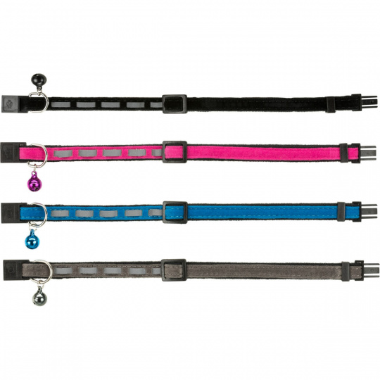 Obojok pre mačku reflexný, zamatový 22-36 cm Obojok pre mačku reflexný, zamatový 22-36 cm