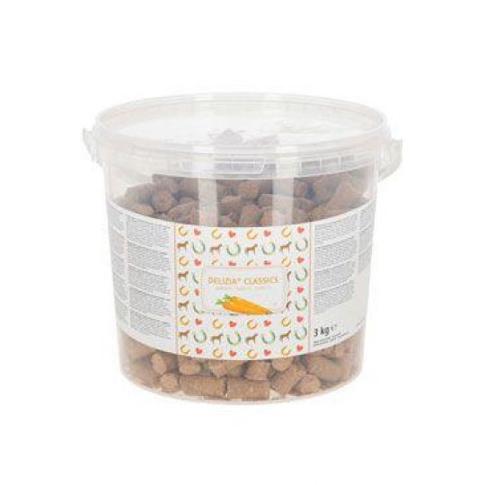 Pochúťka pre kone DELIZIA mrkva 3kg vedro Pochúťka pre kone DELIZIA mrkva 3kg vedro
