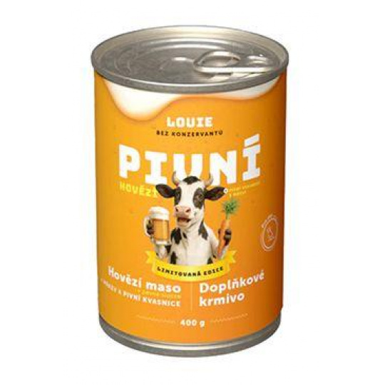 Louie Dog konz. Pivné hovädzie s mrkvou, piv.droždie 400g