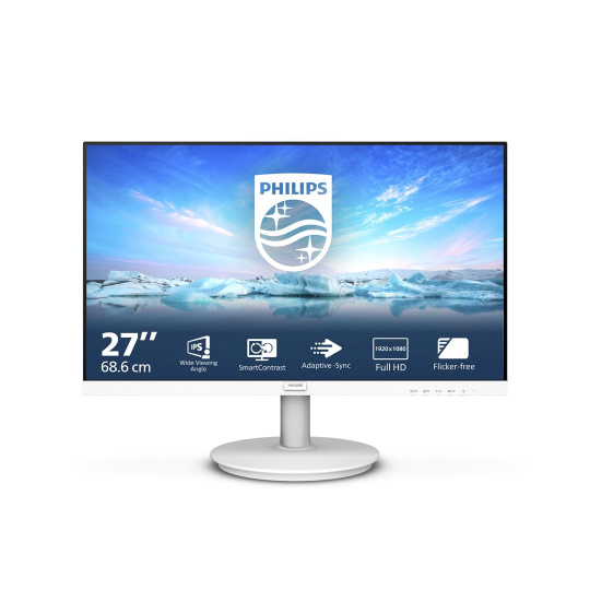 Philips V Line 271V8AW/00 počítačový monitor 68,6 cm (27") 1920 x 1080 px Full HD LCD Bílá