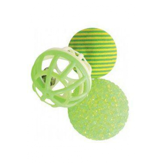 Hračka mačka sada loptičiek 3ks 4cm zelená Zolux Hračka mačka sada loptičiek 3ks 4cm zelená Zolux