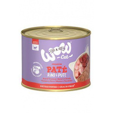 WOW Cat konzerva Adult Paté hovězí s krocanem 200g