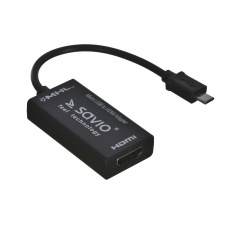 Savio CL-32 kabelové rozhraní a přechodky Micro-USB 5 pin HDMI Černá