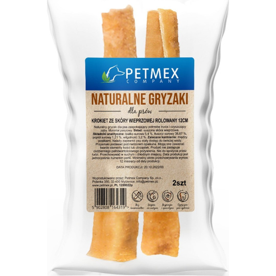 PETMEX Rolled Pork Skin Croquet - pamlsek pro psa - 150g