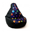 Sako taška pouffe pear print black-planets L 105 x 80 cm