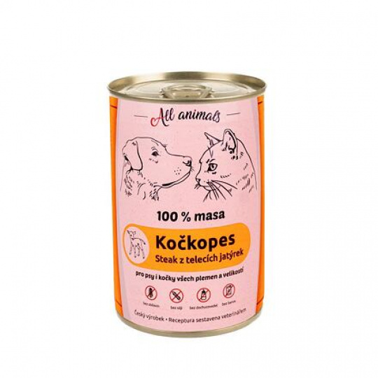 All Animals mačkopes konz. Teľacie pečienky 400g All Animals mačkopes konz. Teľacie pečienky 400g
