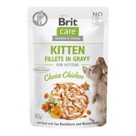 Brit Care Cat Fillets in Gravy Kitten Choi.Kuracie mäso 85g Brit Care Cat Fillets in Gravy Kitten Choi.Kuracie mäso 85g