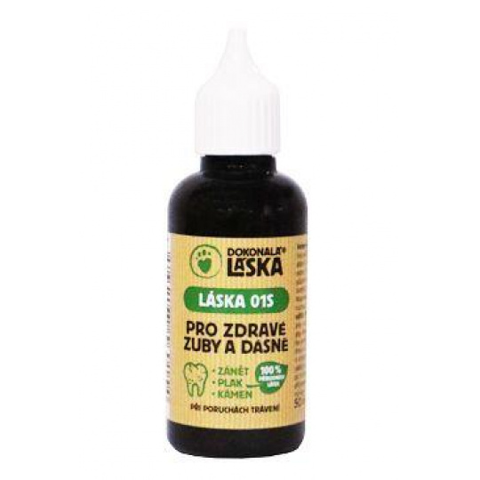 LÁSKA 01S Pre zdravé zuby a ďasná psov 50ml LÁSKA 01S Pre zdravé zuby a ďasná psov 50ml