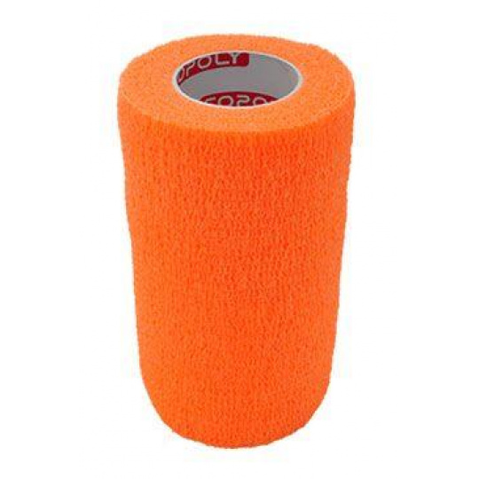 Elastická bandáž. CoPoly 10cm x 4,5m oranžová NEON Elastická bandáž. CoPoly 10cm x 4,5m oranžová NEON