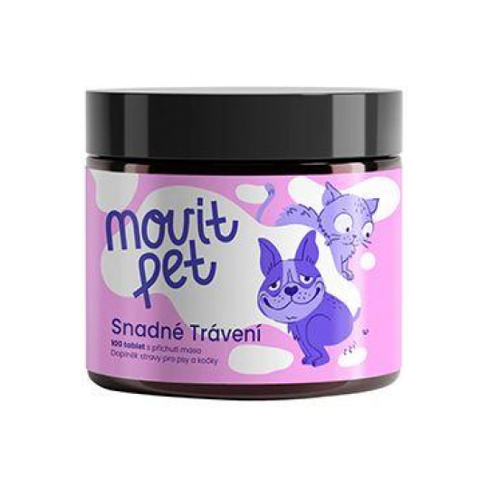 MOVit PET Ľahké trávenie, s príchuťou mäsa 100tbl