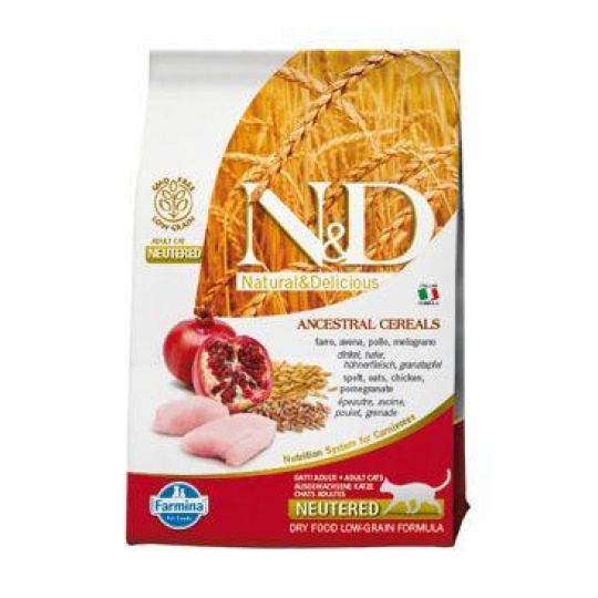 N&D LG CAT Neutered Chicken & Pomegranate 5kg N&D LG CAT Neutered Chicken & Pomegranate 5kg
