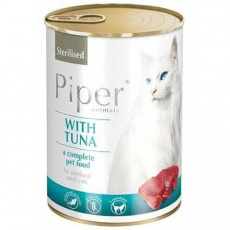 PIPER CAT konzerva pro sterilizované kočky, s tuňákem, 400g
