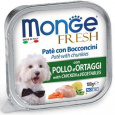 MONGE FRESH - paštéta a kúsky s kuracím mäsom a zeleninou 100g pre psy