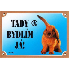 Farebná ceduľka Pozor pes, Králik