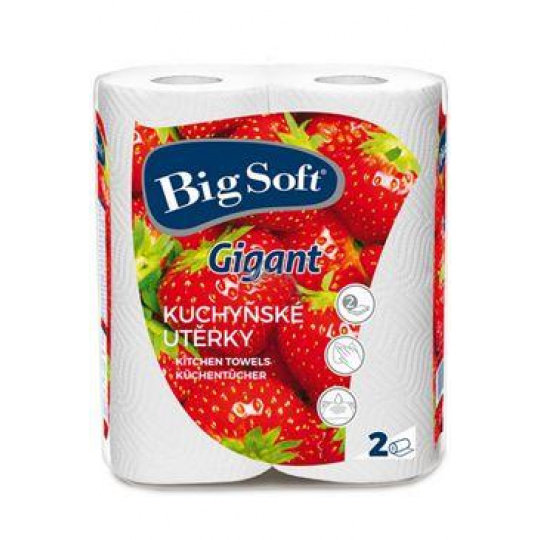 Utierky kuchynské papierové Big Soft Gigant 2-vrstvové 2ks
