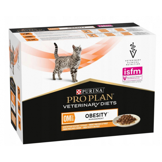 PURINA Pro Plan Veterinary Diets OM St/Ox Obesity - vlhké krmivo pro kočky - 10x85 g