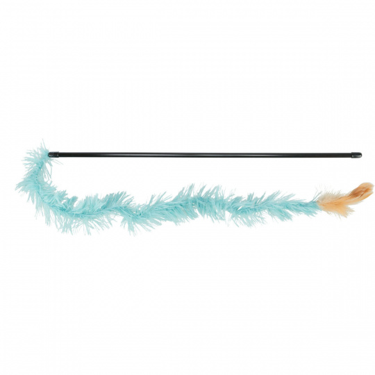 Udica s plyšovým chvostom a perím 48 cm