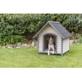 NATURA búda pre psa so sedlovou strechou, L: 96 x 105 x 112 cm, sivá