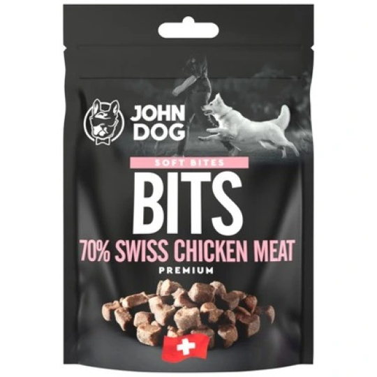 JOHN DOG Soft Bites Bits Chicken 70% - pochoutka pro psy - 100g