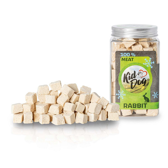 KIDDOG Super Premium 100% freeze dried RABBIT CUBES - čistá králičia svalovina sušená mrazom 70 g KIDDOG Super Premium 100% freeze dried RABBIT CUBES - čistá králičia svalovina sušená mrazom 70 g