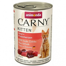 ANIMONDA konzerva CARNY Kitten - hovězí, krůtí srdce 400g