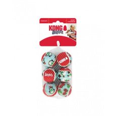 Hračka Kong Dog Holiday Airdog Lopta s pískatkom tenis, guma vulkanizovaná, bal. 6 kusov, S