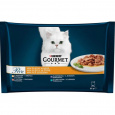 Nestlé GOURMET PERLE cat Multipack mini filety morka, tuniak, kačica, jah.v šťave 4x85 g