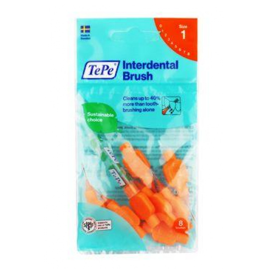 Zub.kefka TePe 0,45mm medzizubná oranžová 8ks Zub.kefka TePe 0,45mm medzizubná oranžová 8ks