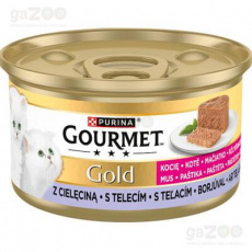 Nestlé GOURMET GOLD cat kitten s teľacou paštétou konz.12x85 g