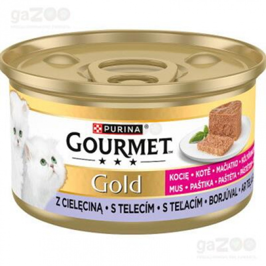Nestlé GOURMET GOLD cat kitten s teľacou paštétou konz.12x85 g