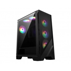 MSI MAG FORGE 120A AIRFLOW počítačová skříň Midi Tower Černá, Průhledná