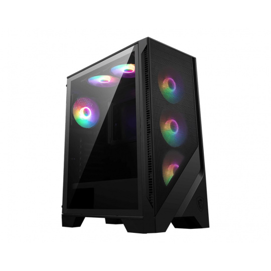 MSI MAG FORGE 120A AIRFLOW počítačová skříň Midi Tower Černá, Průhledná